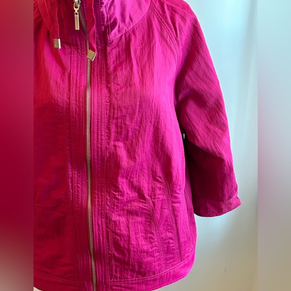 Chico’s Full Zip Nylon-Cotton Blend Magenta Jacket - Picture 6 of 14